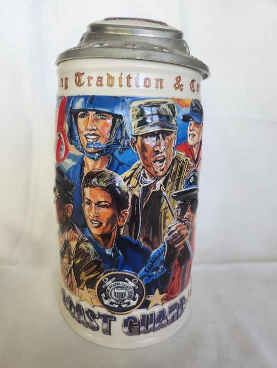 Budweiser Other - Budweiser Coast Guard Lidded Beer Stein 1999